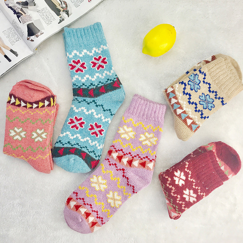 Ethnic Style Thick Warm Cashmere Socks