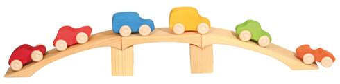 Rainbow Wooden Toy Cars