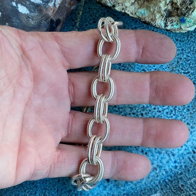 Large Link Sterling Silver Bracelet