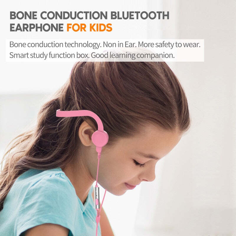 Kids Open-Ear Bone Conduction with Learning Box,  Mic, for Learning and Workout