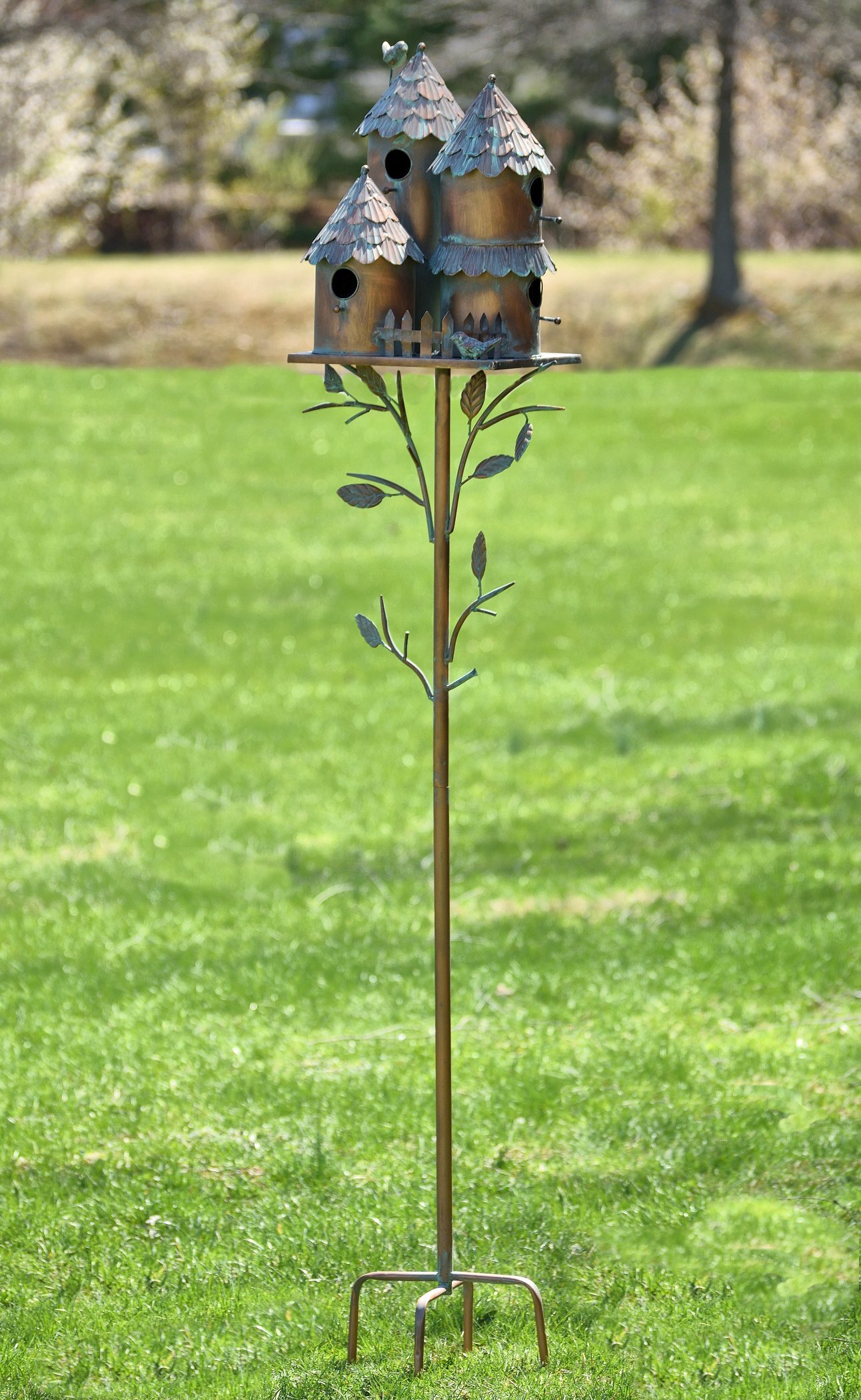 Large Copper Colored Stakes, Space for 4 Bird Families Each (Fenced Houses)