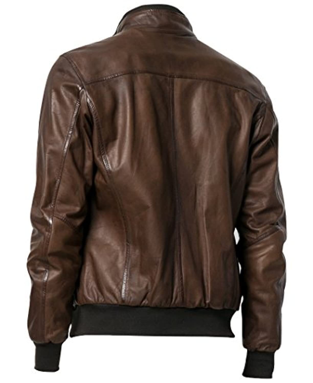 Mens Bomber Zipped Smart Leather Jacket