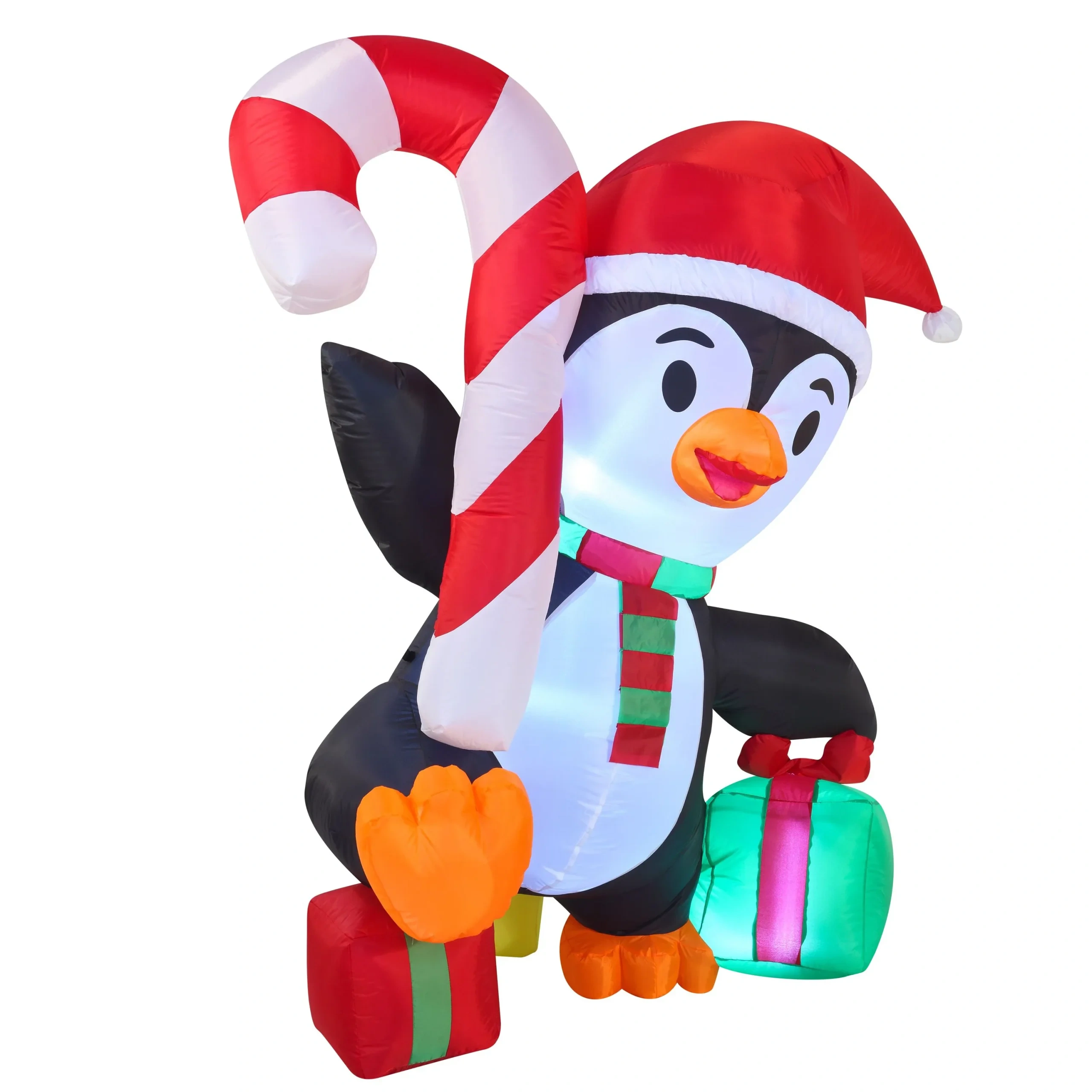 6ft Tall LED Funny Inflatable Christmas Penguin