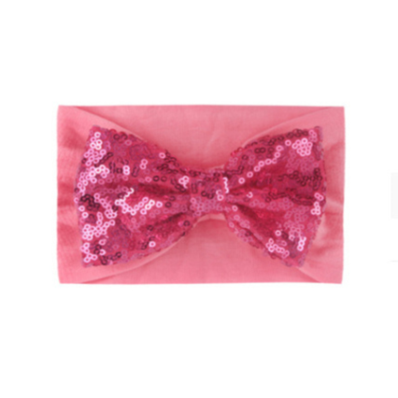 Baby Girl Solid Color Sequined Bowknot Headband