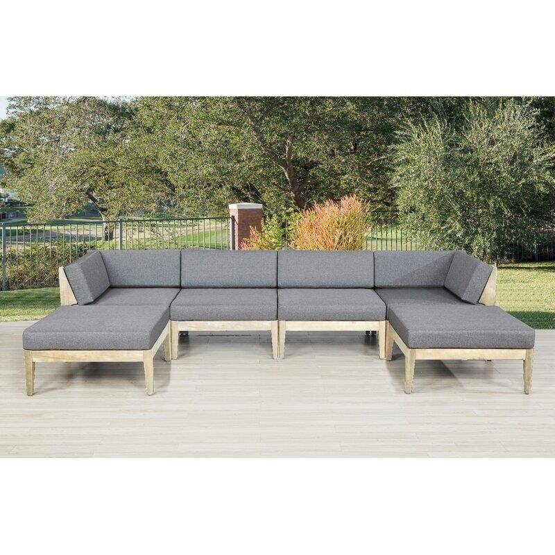 Dalia Solid Wood 5 - Person Seating Group with Cushions
