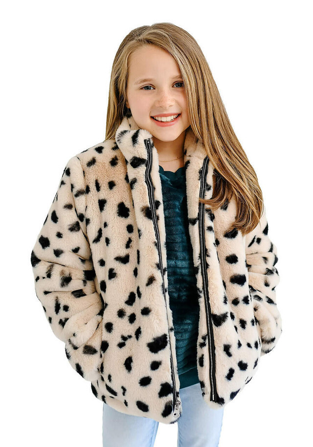 Kid's Wild Cheetah Faux Fur Every-Day Zip Jacket - spaciova