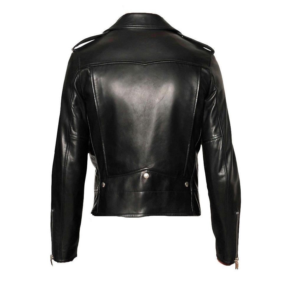 Classic biker style jacket with epauletts