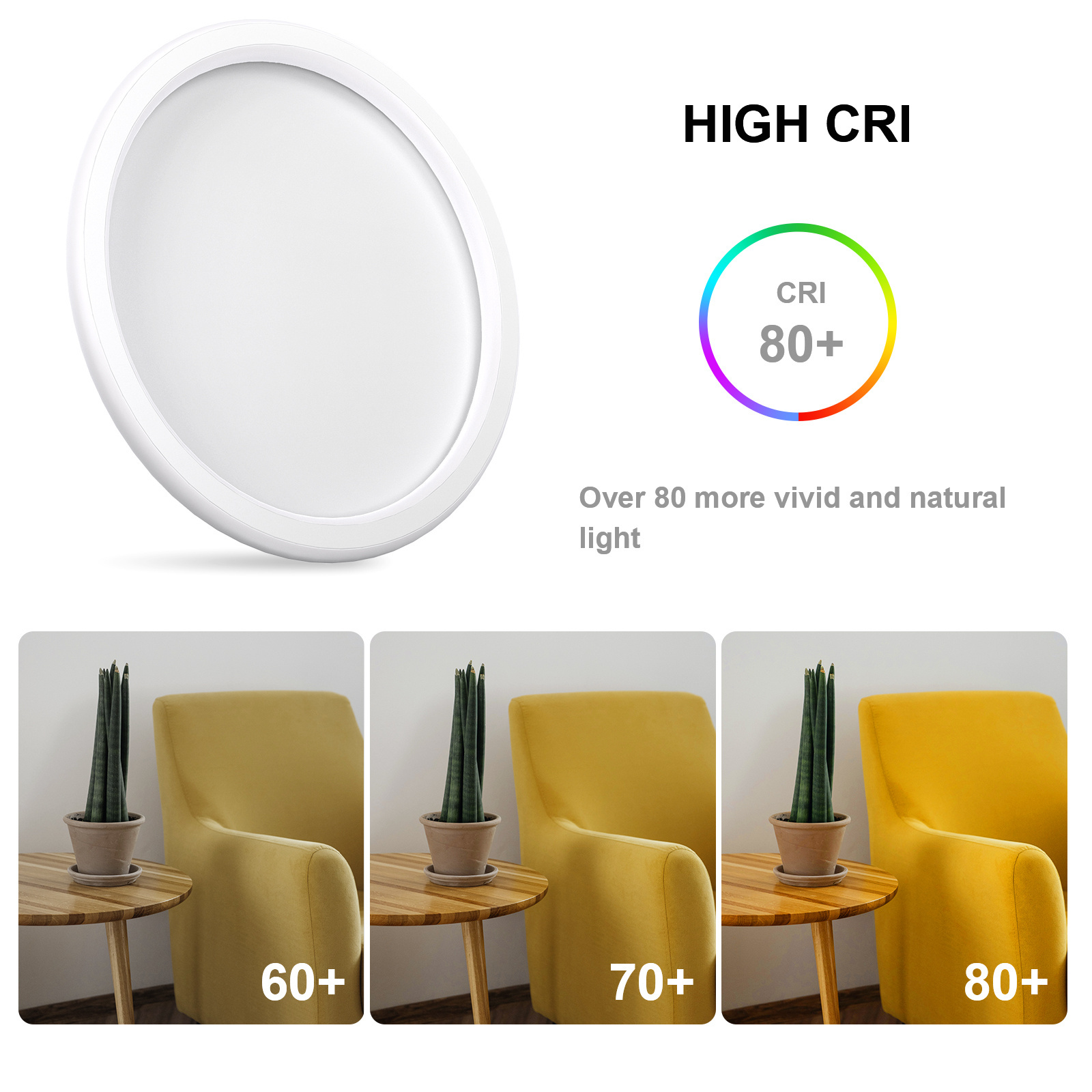Flush Mount LED Ceiling Light,Cheeroll 12 Inch Ceiling Lighting Fixture 45W 3000K Warm Round Ceiling Light,for Bathroom, Kitchen, Bedroom, Living Room,Garage Non Dimmable