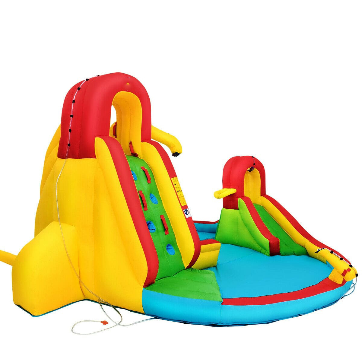 Inflatable Climbing Wall Water Slide Bounce House Park with 480 with Blower