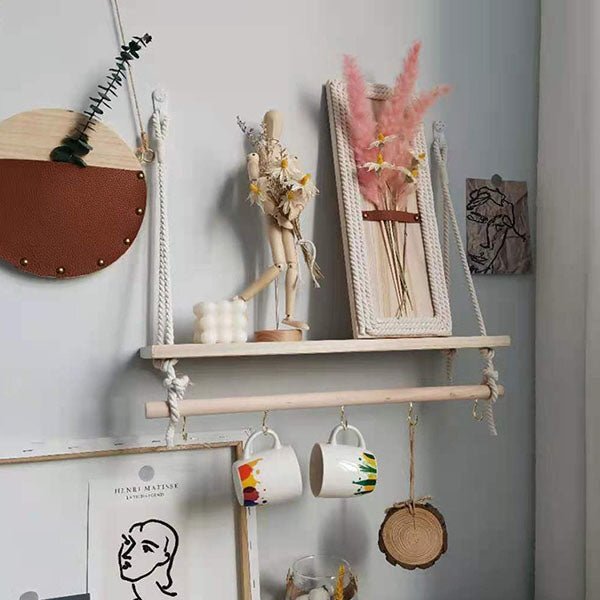Upgraded Nordic Style Hand-Woven Shelf Living Room Bedroom