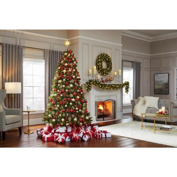 7.5 ft Wesley Long Needle Pine LED Pre-Lit Artificial Christmas Tree with 550 Color Changing Mini Lights