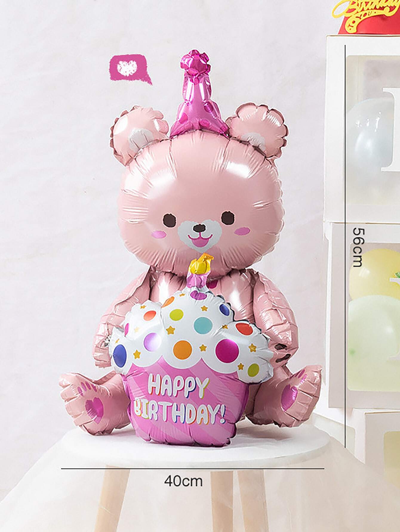 🔥Factory overstock - ins 4D Bear Foil Balloon Baby Birthday Photo Props Cartoon Aluminum Film Balloons Happy Birthday Party Balloon Baby Shower Gallon