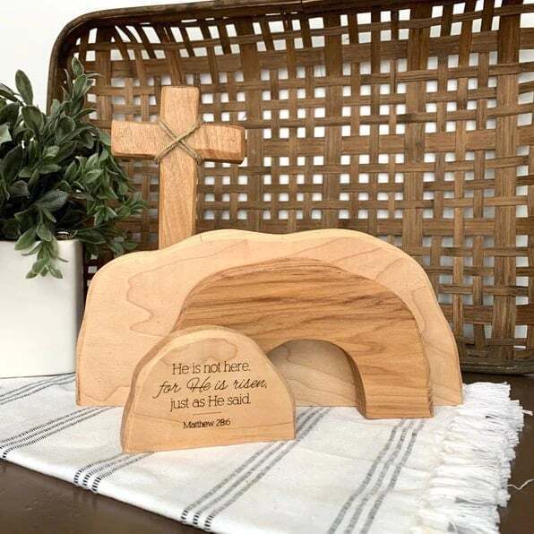 The Empty Tomb Easter Scene Wooden Decoration