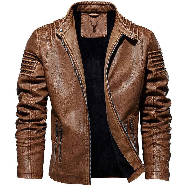 Men's Crazy Horse Faux Leather Jacket