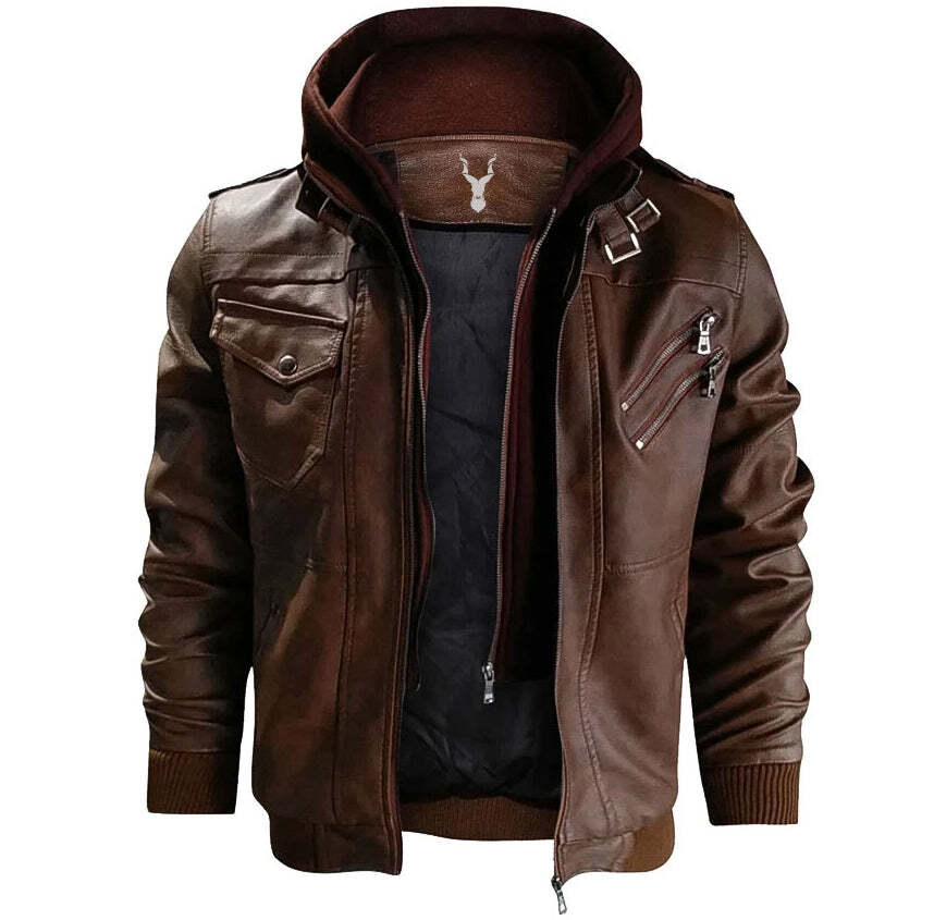 Guerrilla Faux Leather Hood Jacket