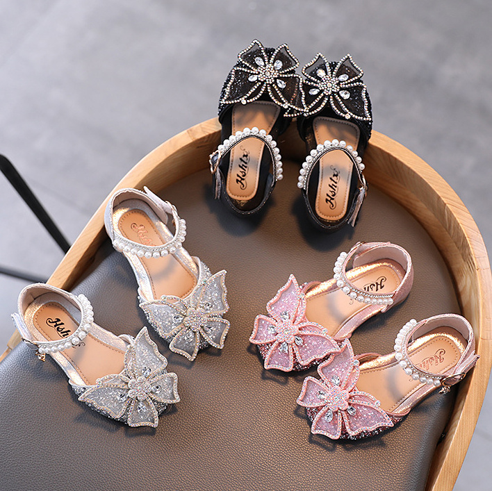 Girls Sweet Diamond Butterfly Princess Flat Sandals