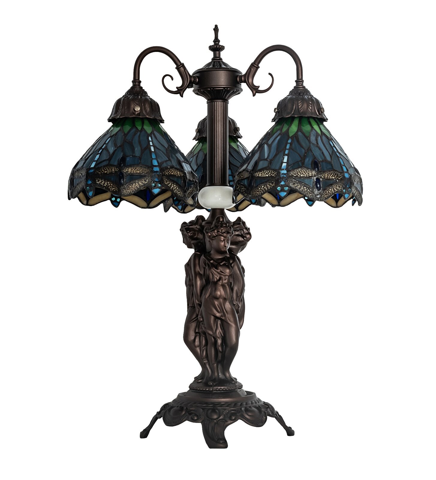 23'' Mahogany Bronze Arched Table Lamp