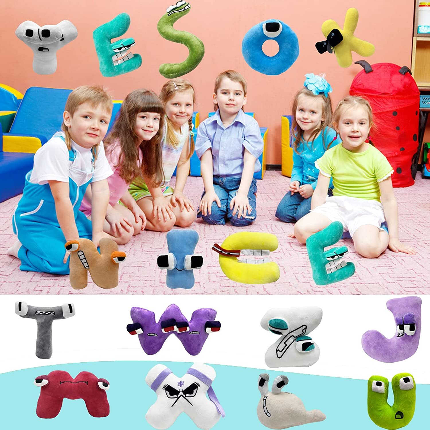 Alphabet Animal Toys, Fun Stuffed Alphabet Lore (F26pcs), Number Lore Plush Toys (10pcs )