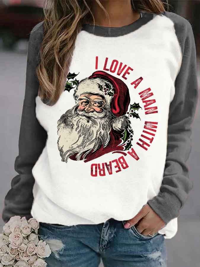 Women‘s Merry Christmas Print Casual Sweatshirt