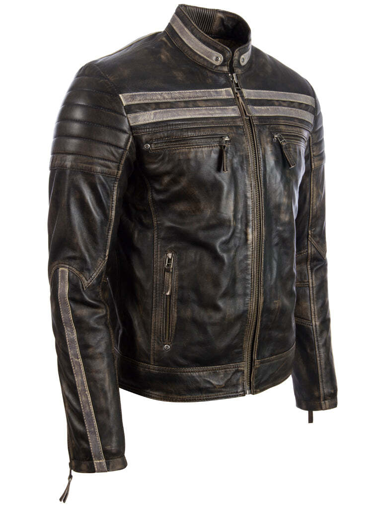 Men’s  Leather Special Retro Fashion Jacket (4W9C)