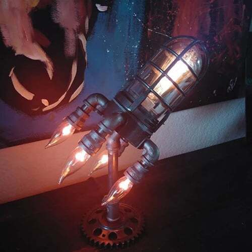 🚀Steampunk Rocket Lamp