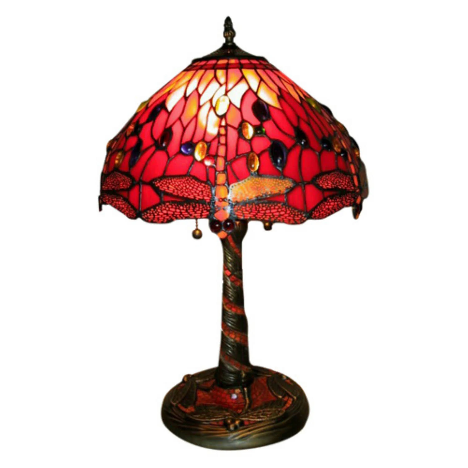 Handcrafted Amber Dragonfly Table Lamp