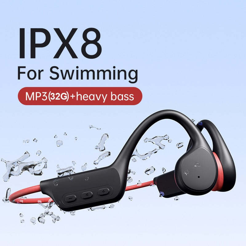 X7 IPX8 Waterproof Swimming Headphones Built-in 32GB MP3 Player,Bone Conduction Headphones