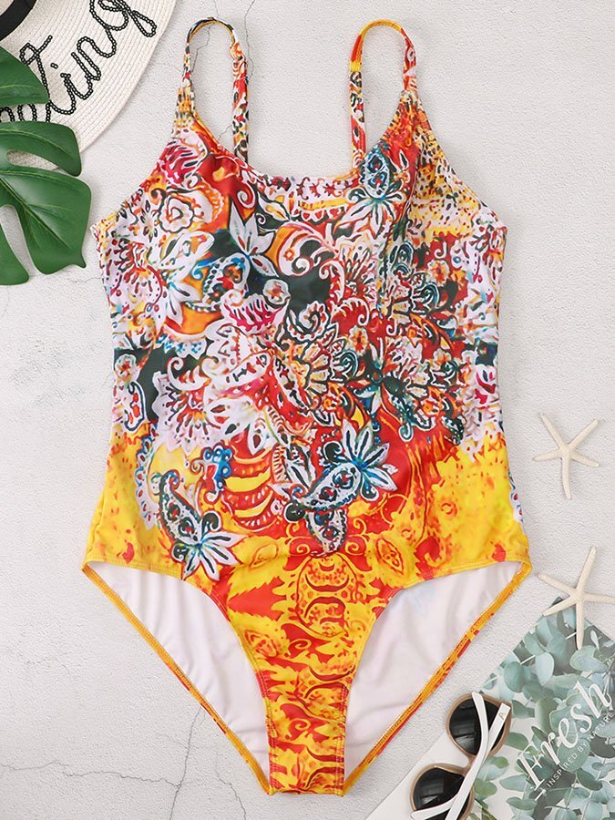 Vintage-Print Swimsuit