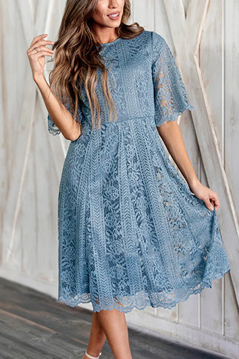 Annieyes Promise In My Heart Lace Midi Dress