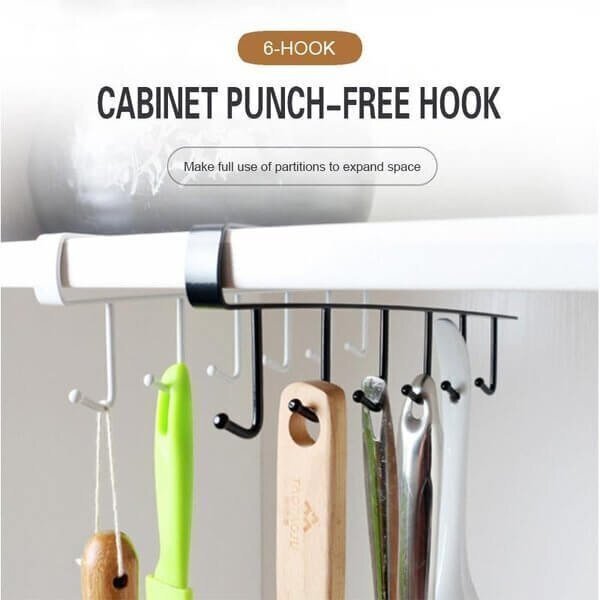 6-hook Punch-free Cabinet Hook